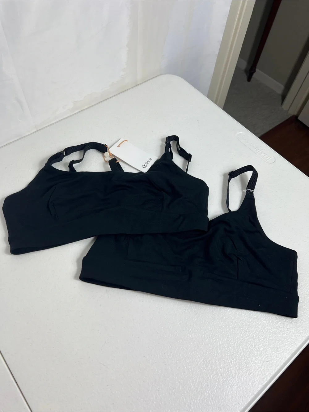 Quince Sz M Micromodal Nursing Bra (2-pack) Black NWT